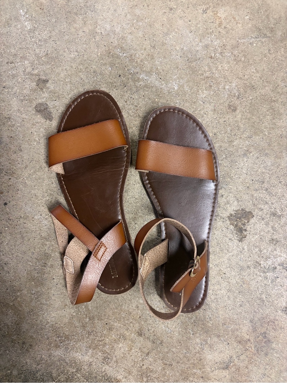 Women's Brown Leather Ankle-Strap Sandals